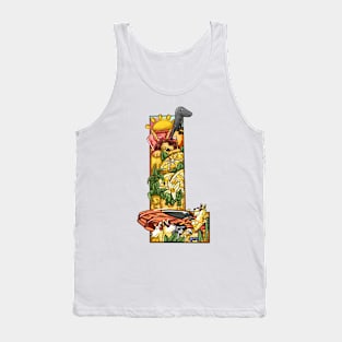 Copy of Initial Letter L doodle art Tank Top